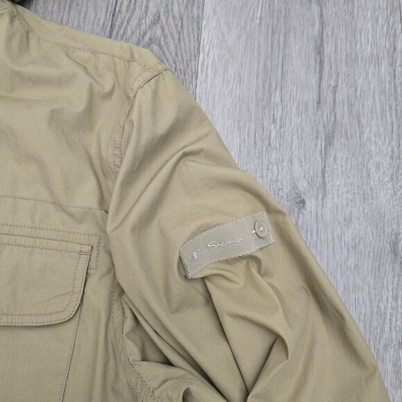 Men's  Hooded Field Jacket Tan Cotton Utility L Fall Winter Outdoor Layering - Picture 4 of 10